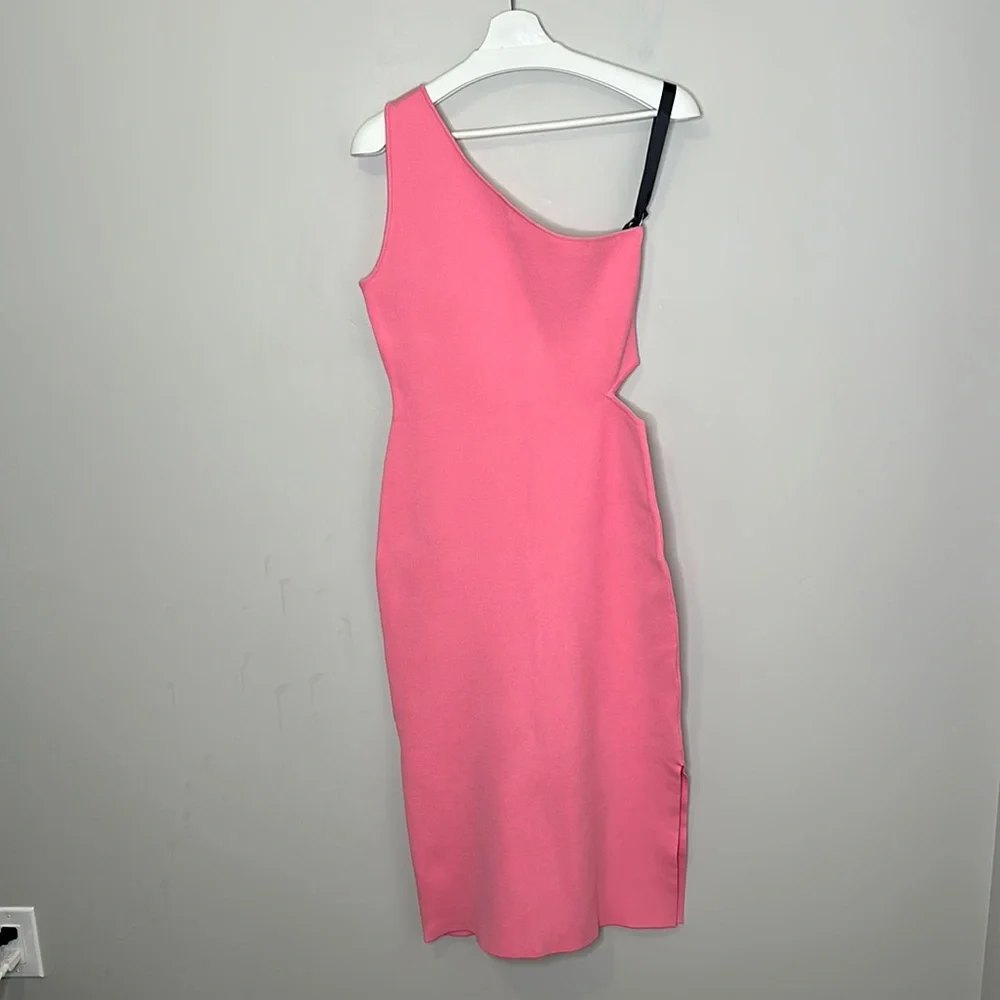 Ever New Everly One Shoulder Cut Out Midi Dress, Barbie - Picture 4 of 14